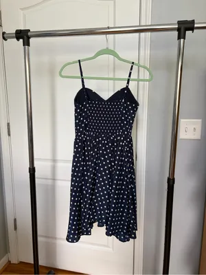 Pixley Navy Blue Polka Dot Sundress thumbnail 4