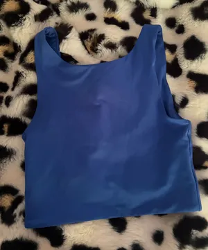 h&m blue crop tank top thumbnail 1