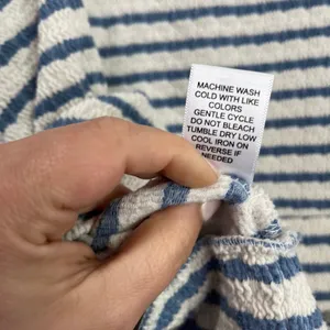 Altar’d State Raelynn V-Neck‎ Striped Sweater Top Cream Blue Sz XXL thumbnail 5