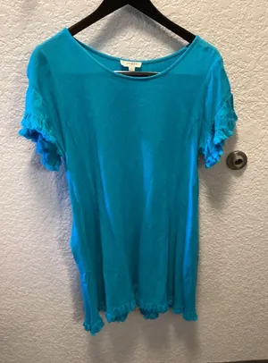 Umgee Turquoise Ruffle Sleeve Mini Dress thumbnail 1