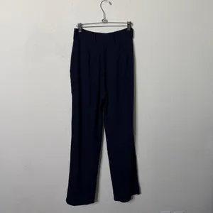 LACAUSA Echo Trousers Pleated Cotton‎ Navy Blue Wide Leg Women’s Size XS thumbnail 4