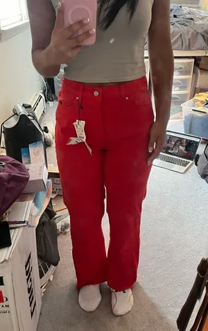 Zara mid rise straight jeans thumbnail 1