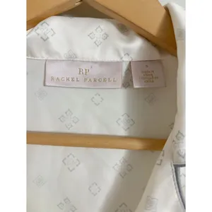 Rachel Parcell Satin Style Pajama Diamond Set Ivory Bridal Getting Ready Small thumbnail 4