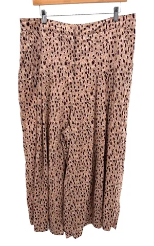 Anthropologie Isobel Pleated Wide Leg Leopard‎ Print Trouser Pant Elastic XL thumbnail 1