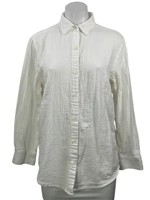 Aritzia Wilfred Free Women's White 100% Cotton Long Sleeve Button Down Shirt XS thumbnail 1