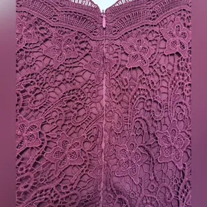 Lulus Angel in Disguise Burgundy Lace Skater Dress Size‎ Large thumbnail 7
