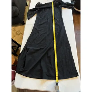 Soft Surroundings Long Black Small Off Shoulder Dress Maxi Slit Spaghetti resort thumbnail 10