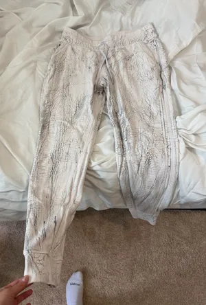 lululemon athletica White and Black Marble-Print Sweatpants thumbnail 1