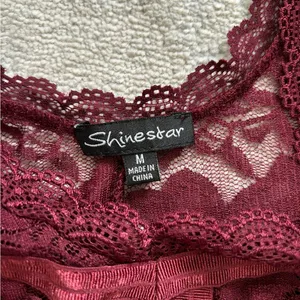 Shinestar Burgundy Sheer Lace Bodysuit Teddies Size M thumbnail 8