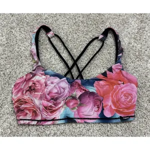 Lululemon Energy Bra Secret Garden Floral Strappy Sports Bra Yoga Pilates Size 6 thumbnail 3