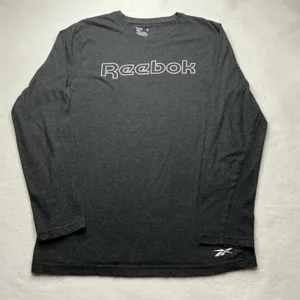 Reebok Womens Sleepwear Long Sleeve Graphic T-Shirt Dark Gray Heather Size S thumbnail 1