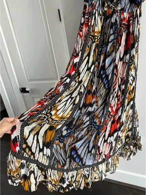 Anthropologie Maeve Boho Butterfly-Print V-Neck Maxi Dress in Multicolor Size XS thumbnail 4