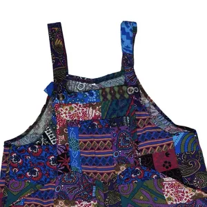 Women's Stitched Summer Good Vibes Vintage‎ Hippie Overalls - Size Large L thumbnail 5