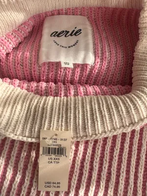 Aerie Pink Beyond Chenille Sweater Oversized XXS thumbnail 3