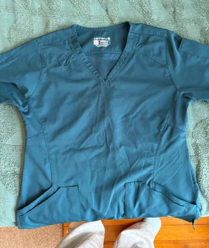 Caribbean Blue Carhartt Scrub Top thumbnail 1