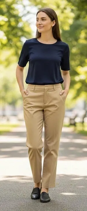 Bugle Boy Vintage Chino Pants Womens 12 Khaki Relaxed Fit Casual Classic thumbnail 1