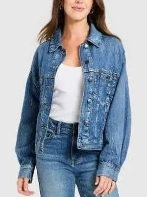 Universal Threads XL Blue Denim Jacket Womens Classic Casual‎ Jean Trucker thumbnail 1