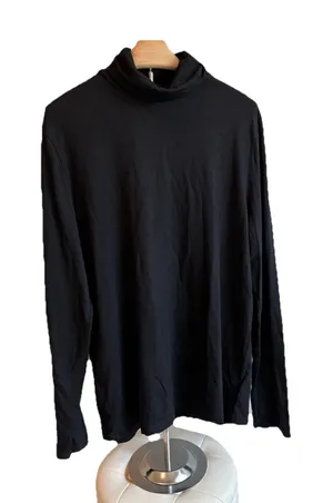 AG Adriano Goldschmied‎ Women Turtleneck Shirt Top M Long Sleeve Black NWOT thumbnail 1