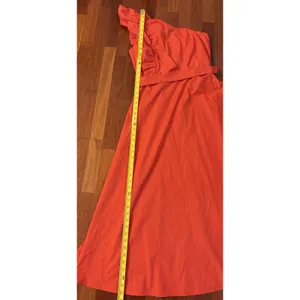 Zesica Women's Red Orange Off Shoulder Sleeveless Ruffle Maxi Dress Size Medium thumbnail 7