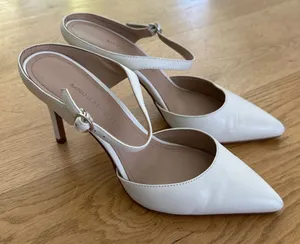 Banana Republic - High Heel Mule Pumps in White thumbnail 1