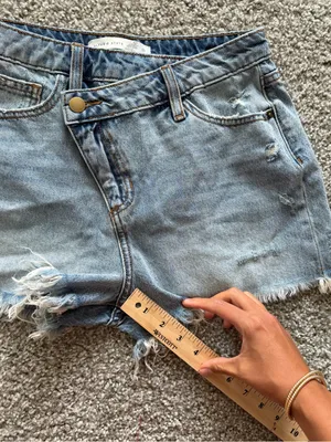 Altar'd State Light Blue Distressed Denim Cutoff Shorts thumbnail 5