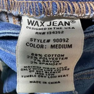 Wax Jean Distressed Denim Overalls Medium‎ Wash Skinny Leg Blue M thumbnail 8