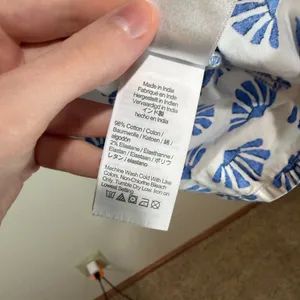 J Crew 0 Scoopneck Tiered Cotton Poplin Mini Dress Blue Pattern Block Print thumbnail 12