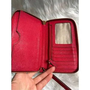 Michael Kors Wristlets Safiano Red Leather Wallet thumbnail 3