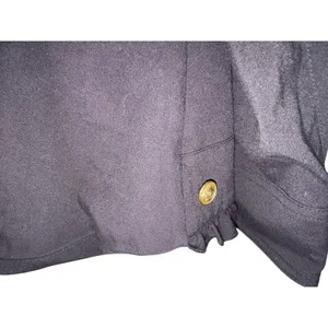 APOSTROPHE Military Chic Ruffle Blazer in Black with Gold Buttons Size Large New thumbnail 6