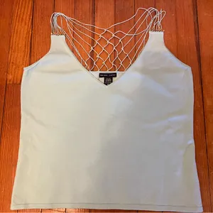 NWT New York & Company Soft Blue Knit Top thumbnail 1