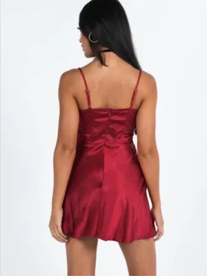 Princess Polly Tamal Mini Dress in Burgundy Size 6 New with tag thumbnail 5
