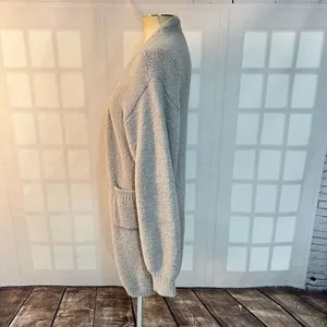Maxxiii Collection Gray Long Knit Oversized Cardigan Sweater Size XL thumbnail 6