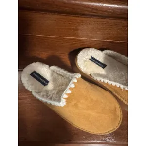 French Connection Womens Chunky Platform Slippers Tan Faux Fur Mules Size M 7-8 thumbnail 2
