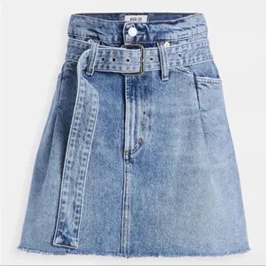 AGOLDE 90's Denim Mini Jean Skirt High Waisted Blue Cotton Festival Size 24 thumbnail 1