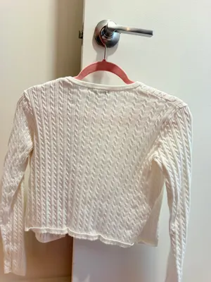 Brandy Melville Sweater White Knit Cable thumbnail 3