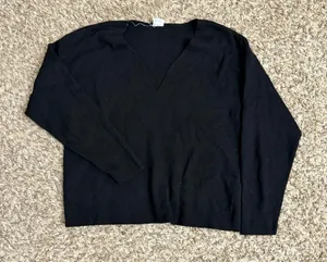 Silk & Salt Black V Neck Sweater thumbnail 1