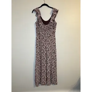 Madewell Ruffled Scoopneck Maxi Dress Size 8 Style NV447 Sleeveless Multicolor thumbnail 4