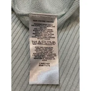 Ann Taylor Factory Wrap Top Size M Light Blue Semi‑Sheer Lightweight Layer thumbnail 6
