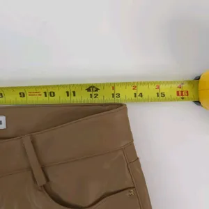 Zara Pants Womens 4 (27x25.5) Vegan Brown Faux Leather Flare Mid Rise‎ thumbnail 10