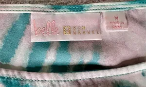 Belle By Kim Gravel Print Top Aqua Tie Dye Medium thumbnail 3