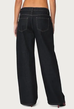 Edikted Dark Wash Jeans Low-Rise thumbnail 3