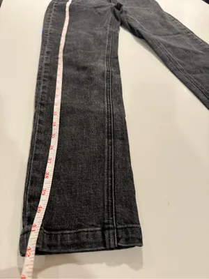 House of CB Bria Distressed High Waist Straight Leg Jeans FadedBlack Slim SizeXS thumbnail 9