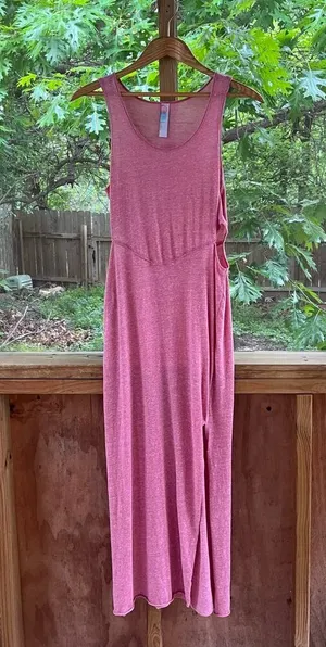 Free People Beach Pink Side Cutout Maxi Dress Sleeveless Size S thumbnail 1