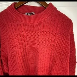 Vintage Oversized Textured Pattern‎ Grandpa Sweater Red Size XL thumbnail 3