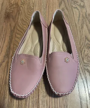 Brand New Mauve Leather Loafer Flats thumbnail 1