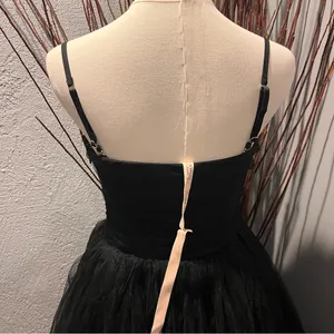 Nwt Oh Polly Black Tulle Sweetheart Neck Midi Dress Size 8 thumbnail 5