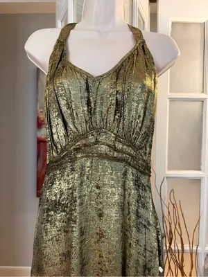 ✨NWT Joyfolie Monroe Dress Metallic Bronze XS✨ thumbnail 2