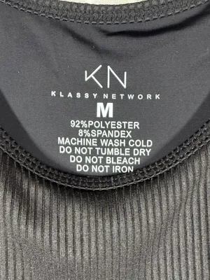 Klassy Network Black‎ Ribbed Sleeveless Bodysuit thumbnail 3