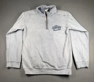 Comfort Colors Sweatshirt Womens Small Blue Fleece 1/4 Zip Ole Smoky Moonshine thumbnail 1