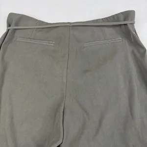 White Fox High Waist Wide Leg Tailored Trousers Charcoal Gray Buckle Waist M thumbnail 4
